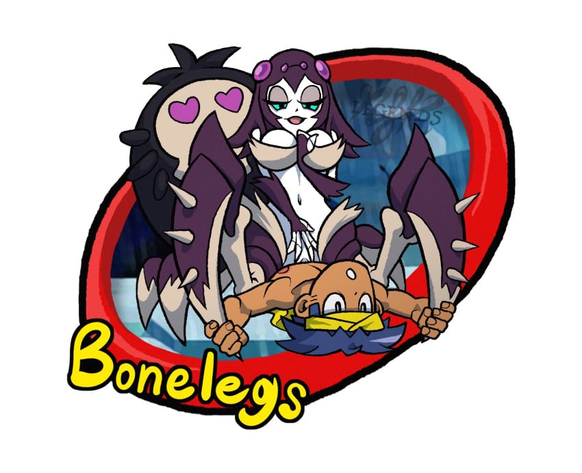 arthropod_girl bolo bonelegs chibi cowgirl_position femdom highres legendsnjk monster_girl nude pinned shantae short_hair spider_girl spikes straddling straight vaginal_penetration