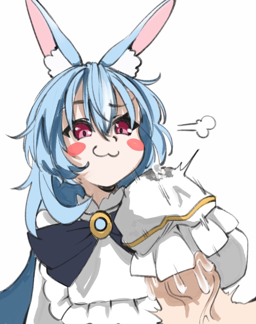 1boy 1girls 2023 :3 anonymous_artist blue_hair bunny bunny_ears bunny_girl clothed clothed_female_nude_male clothing cum cum_in_sleeve cum_through cumming cumming_through_clothing drawthread_request female female_focus handjob implied_handjob indie_virtual_youtuber large_penis light-skinned_female light_skin long_hair male nude nude_male_clothed_female pink_eyes rabbit rabbit_ears rabbit_girl simple_background sleevejob sleeves smug smug_face straight straight_sex thick_penis usako_nano_(nanobites) usako_nano_(nanobites)_(1st_2d_costume) vein veins veiny_penis virtual_youtuber vtuber white_background white_clothing