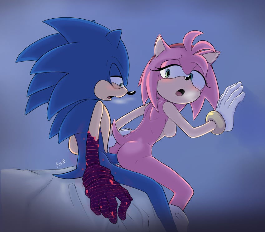 2023 :o amy_rose anal anal_insertion anal_sex ass back bare_back bed bed_sheet blue_fur blue_hair blush boots bracelet breasts completely_nude corruption cum cum_in_ass cumming_from_anal_sex cybernetic eyelashes furry gloves grabbing_another's_ass green_eyes hairband half-closed_eyes hedgehog humming injured_arm injury jewelry kazukitnacho legs long_eyelashes medium_breasts medium_hair nipples nude penetration penis pink_fur pink_hair quill riding sega sex sitting small_breasts sonic_(series) sonic_frontiers sonic_the_hedgehog straight tail teenage_boy teenage_girl white_gloves