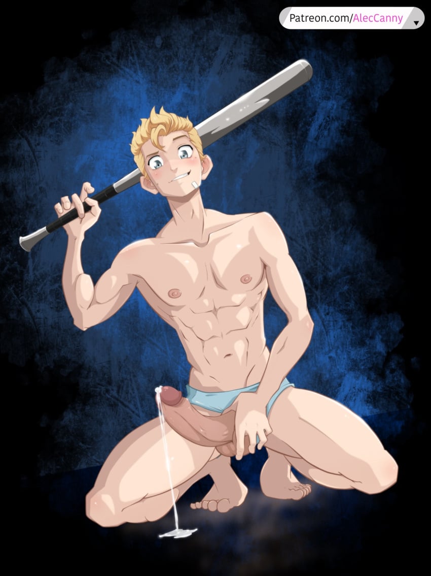 abs aleccanny bandage bat big_dick big_penis blonde_hair blue_eyes blush color color_background cum cumming flexing male male_only muscular muscular_male naked nude nude_male on_knees pecs takemichi_hanagaki thick_penis tokyo_revengers yaoi