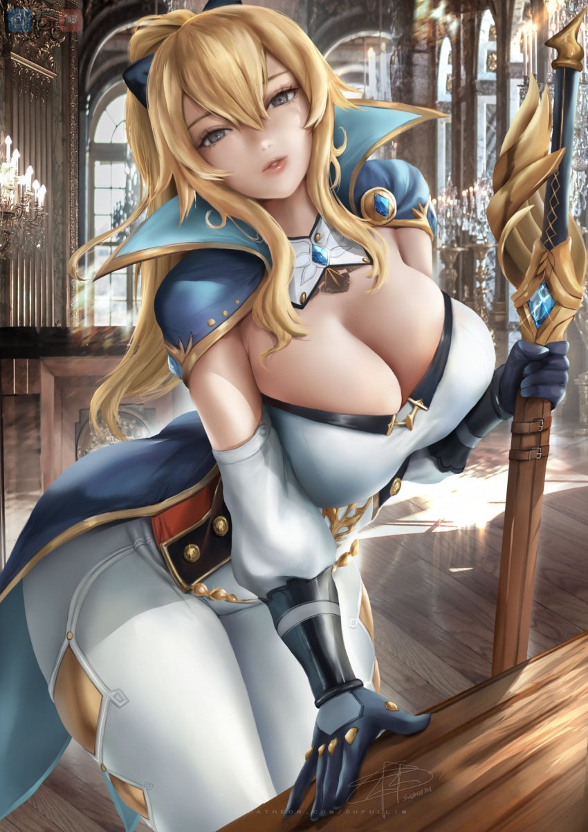 1girls big_breasts blonde_hair genshin_impact jean_gunnhildr supullim tagme