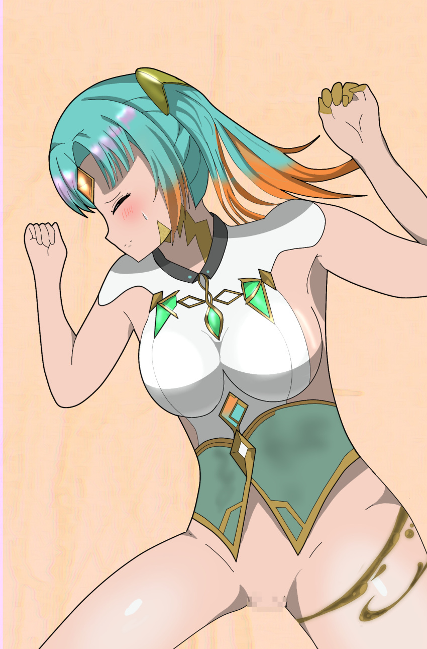 1girls aqua_hair bare_arms bare_thighs blue_hair blush bottomless breasts censored closed_eyes female female_only fire_emblem fire_emblem_heroes green_hair heidr_(fire_emblem) medium_breasts molestation multicolored_hair nail_polish nintendo on_back open_mouth pussy short_hair sideboob sleep_molestation sleeping solo thighs twintails vaginal_penetration yellow_nails yofeld2358