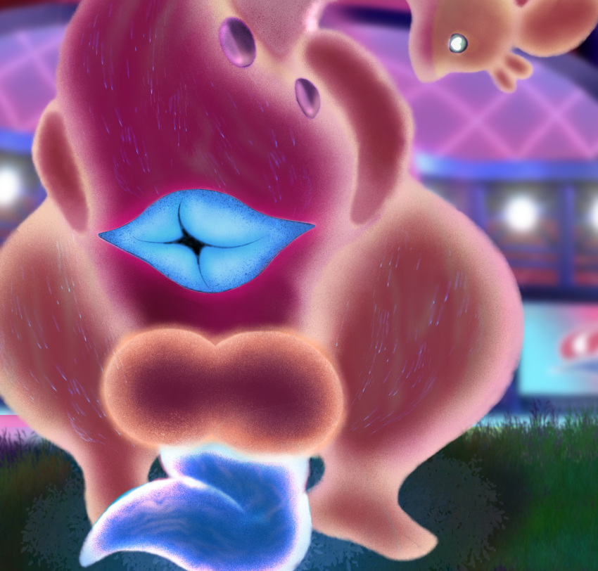 anus ass big_butt big_penis blue_anus blue_penis digital_media_(artwork) dragon dynamax erection eye_contact generation_6_pokemon genitals glowing glowing_eyes glowing_genitalia glowing_penis goodra green_eyes hi_res looking_at_another looking_at_viewer looking_back macro male nintendo nude penis pokemon pokemon_(species) presenting presenting_hindquarters presenting_pussy pussy shiny_pokemon simple_background slime solo spreading tail thick_thighs xenolith0