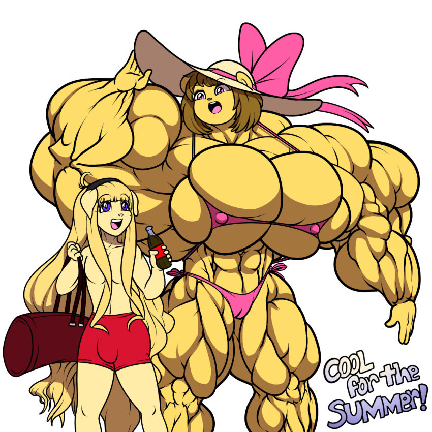 1boy 1girls abs anthro bear biceps big_breasts big_muscles bikini breasts couple female femboy hair hat huge_breasts huge_muscles large_breasts large_muscles long_hair male muscles muscular muscular_anthro muscular_female wobbleblot wobbleblotalt