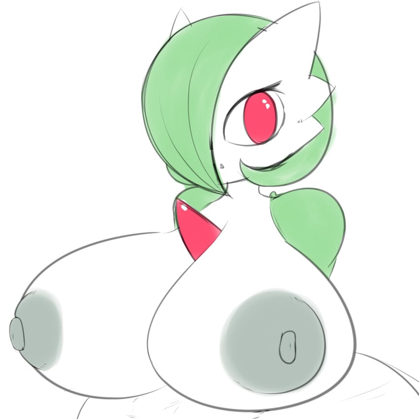 1girls 2023 areolae big_breasts breasts breasts_bigger_than_head dannyiac female female_only game_freak gardevoir generation_3_pokemon green_hair grey_nipples huge_breasts humanoid nipples pokémon_(species) pokemon pokemon_(species) red_eyes solo