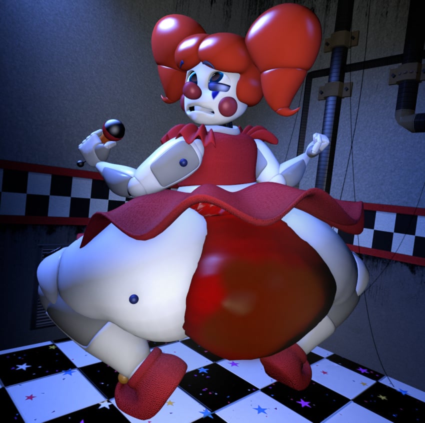 1girls 3d animatronic ass baby_(fnafsl) big_ass big_thighs bonfiebutt bubble_ass bubble_butt circus_baby circus_baby_(fnaf) clown clown_girl clown_makeup clown_nose dat_ass female female_only five_nights_at_freddy's five_nights_at_freddy's:_sister_location huge_ass huge_thighs looking_back panties panty_poop panty_pooping scat shitting soiling solo source_filmmaker squatting tagme