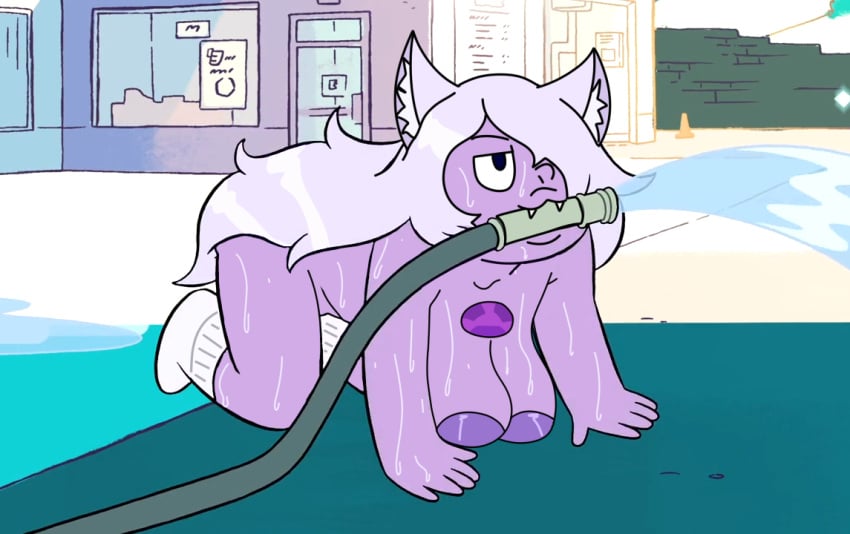 :3 accurate_art_style amethyst_(steven_universe) cartoon_network cat_ears catgirl gem_(species) nude_filter screenshot screenshot_edit self_upload steven_universe su_edits