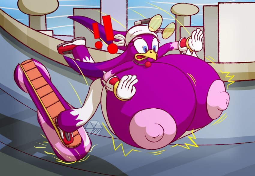 airbag anthro anthro_only big_breasts boob_window breast_expansion breasts_bigger_than_head breasts_out clothed female female_only hoverboard hyper_breasts no_bra skateboard skateboarding sonic_(series) steelalloy wave_the_swallow