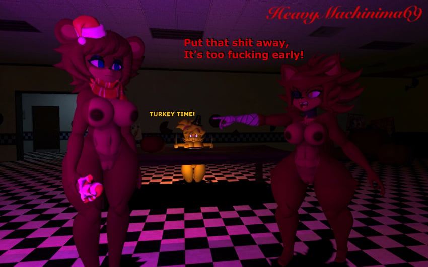 3d 3d_(artwork) angry bear cally3d canid canine chica_(cally3d) chica_(fnaf) chicken chiku chiku_(cryptia) christmas clazzey cryptiacurves fazclaire's_nightclub fexa fexa_(cally3d) fexa_(cryptia) five_nights_at_freddy's fox foxy_(cally3d) foxy_(fnaf) freddy_(fnaf) fredina's_nightclub fredina_(cally3d) frenni_(cryptia) frenni_fazclaire furry garry's_mod heavymachinima69 nude nude_female sad santa_hat scottgames thanksgiving ursid