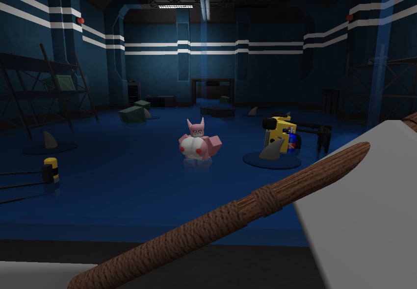 3d big_breasts breasts caught caught_off_guard female female_focus furry kaiju_paradise kawaii_shork_(kaiju_paradise) pink_fur pink_skin pool roblox roblox_game robloxian self_upload shark shark_fin shark_tail shorks_(kaiju_paradise) standing standing_in_water tagme uwu_cat_(artist) water