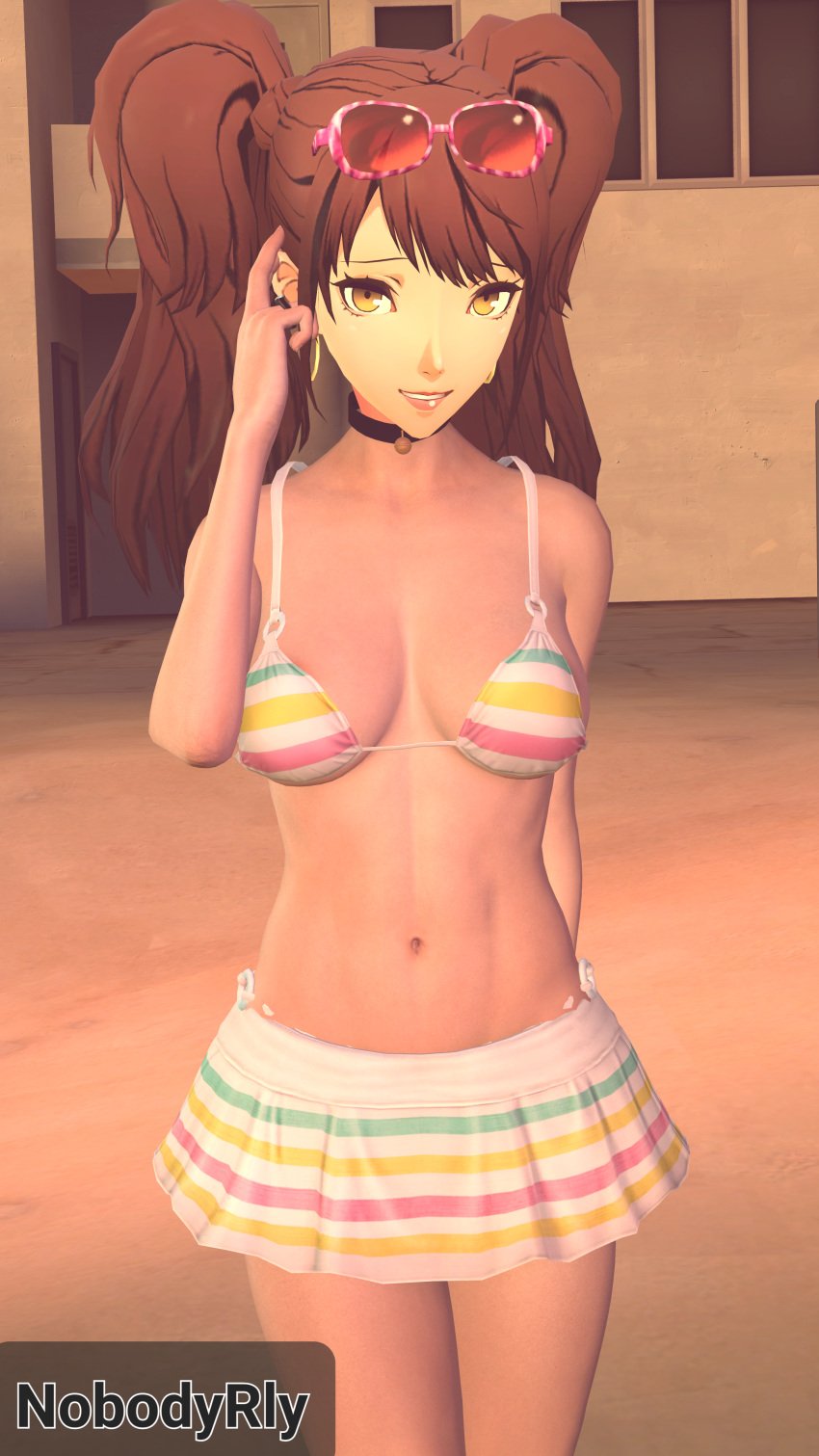 1girls 3d bikini kujikawa_rise looking_at_viewer nobodyrly_(artist) persona persona_4 pov sfm