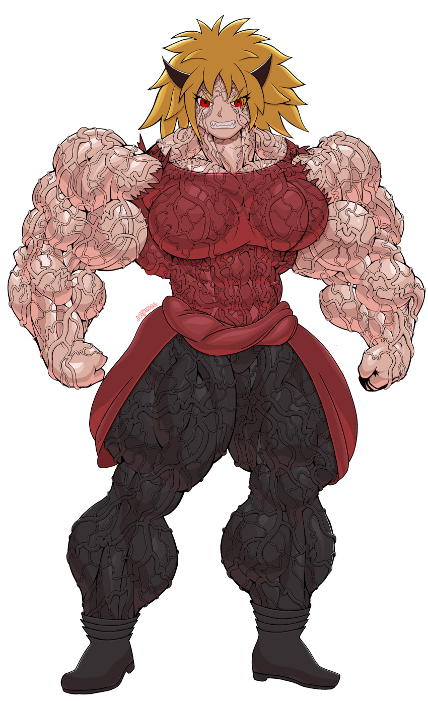 1girls blonde_hair demon demon_girl extreme_muscles extreme_veins female giant_muscles muscles muscular muscular_arms muscular_female muscular_legs muscular_thighs muscular_woman red_eyes vascular veins veiny veiny_abs veiny_arms veiny_belly veiny_body veiny_breasts veiny_chest veiny_eye veiny_face veiny_hands veiny_muscles veiny_neck veiny_nipples