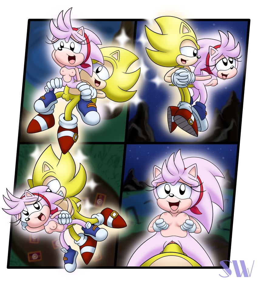 2023 absurd_res accessory amy_rose anthro areola arm_pull balls biped black_eyes black_nose blue_clothing blue_footwear blue_sneakers bottomwear breast_fondling breast_play breasts classic_amy_rose classic_sonic classic_sonic_(universe) clothing cowgirl_position duo eulipotyphlan female female_on_top female_penetrated first_person_view flying fondling footwear from_behind_position from_front_position front_view genitals girl_on_top gloves hand_on_breast handwear head_tuft headband hedgehog hi_res humanoid_genitalia humanoid_penis looking_pleasured male male/female male_on_bottom male_penetrating male_penetrating_female male_pov mammal mostly_nude multicolored_body nipples on_bottom on_top open_mouth outside penetration penile penile_penetration penis penis_in_pussy prison_guard_position pussy red_clothing red_footwear red_sneakers reverse_cowgirl_position sega sex shadowwalk shoes short_tail sneakers sonic_(series) sonic_superstars sonic_the_hedgehog sonic_the_hedgehog_(series) standing_doggystyle super_amy super_amy_rose super_sonic tail tongue tuft two_tone_body vaginal_penetration white_body white_clothing white_gloves white_handwear yellow_body