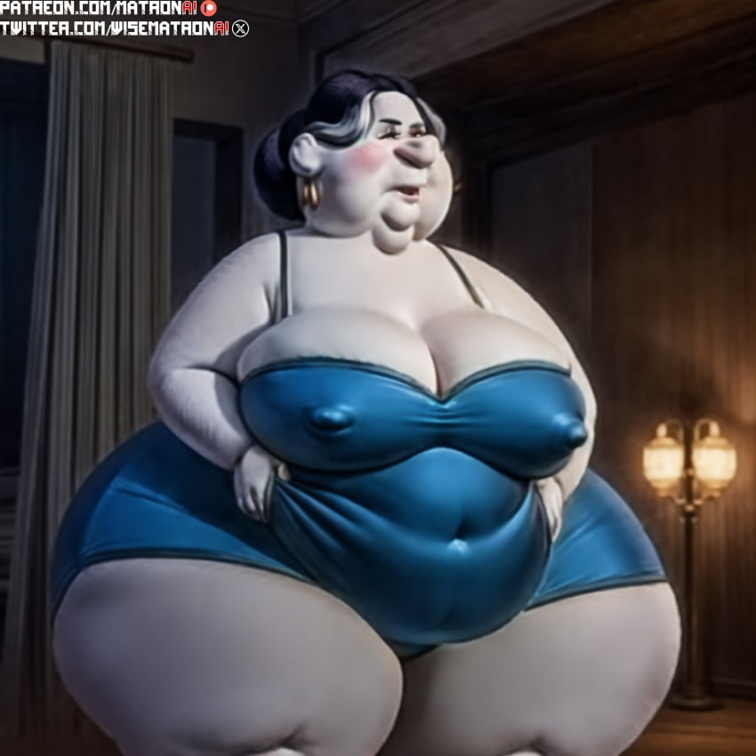 4k ai_generated bbw big_breasts fat female female_only gilf gmilf granny highres huge_hips italian italian_female italian_mama large_breasts massive_butt massive_thighs matronai_(artist) milf nipple_bulge nipples obese obese_female overweight overweight_female patreon patreon_username pinup red_bull ssbbw stable_diffusion thick_thighs twitter_username wide_hips