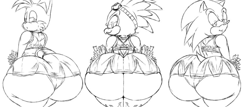 3boys 3males ass big_ass big_butt bubble_ass bubble_butt cheerleader cheerleader_uniform femboy huge_ass huge_butt jet_the_hawk panties sega short_skirt skirt_too_short sonic_(series) sonic_the_hedgehog sonic_the_hedgehog_(series) tails ultimateshadow upskirt