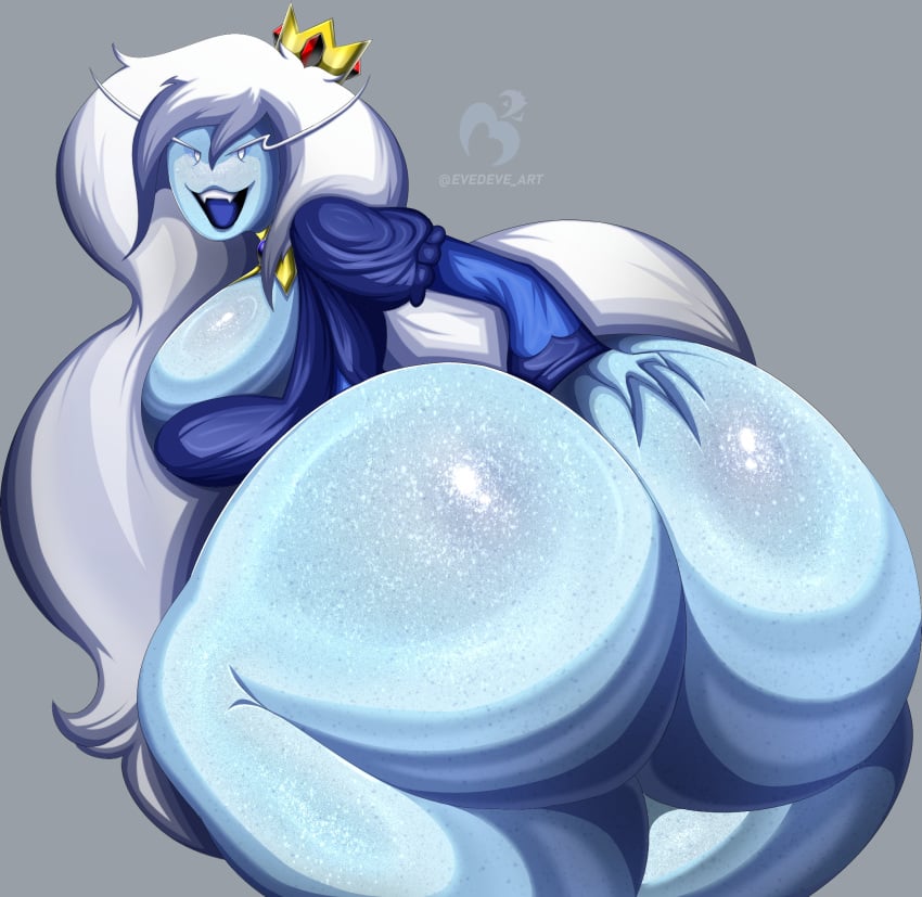 1girls adventure_time ass ass_bigger_than_head ass_exposed ass_focus ass_grab bare_ass bare_thighs big_ass blue_body blue_dress blue_skin bottomless clothing dress dress_lift enormous_ass evedeve exposed_ass fangs female huge_ass hyper hyper_ass ice_queen ice_queen_(adventure_time) oerba_yun_fang pov_eye_contact self_grab self_grope self_groping sharp_teeth smile smiling smiling_at_viewer solo solo_female solo_focus squish squishing squishing_ass thick thick_ass thick_thighs white_eyes white_hair