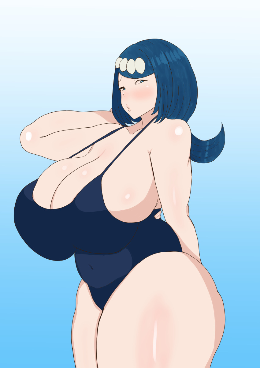 1girls alternate_breast_size breasts_bigger_than_head huge_breasts lana's_mother_(pokemon) milf pokemon pokemon_sm sartmepiece