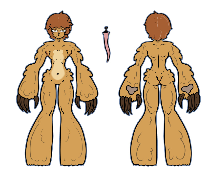 absurd_res anthro breasts fangs female hi_res long_tongue mammal model_sheet nilla nude pilosan sloth small_breasts solo tartaurus teeth tongue xenarthran