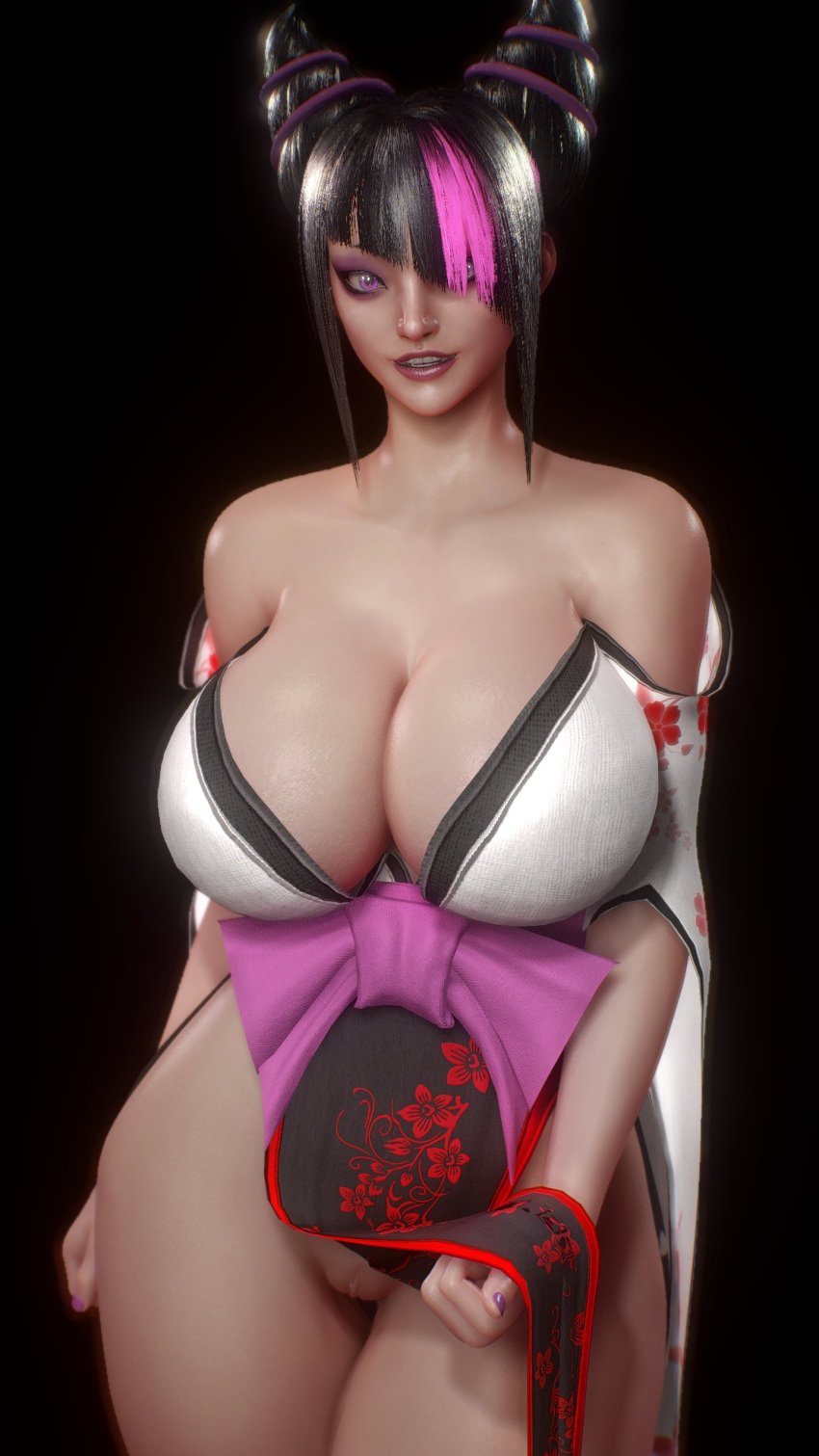 1girls 3d almightypatty asian asian_female big_breasts bottomless capcom human human_only inviting inviting_to_sex juri_han lifted_by_self lifting_clothing light-skinned_female light_skin looking_at_viewer no_bra no_panties pelvic_curtain pelvic_curtain_lift pussy_peek seducing seductive solo solo_female street_fighter street_fighter_6 tagme