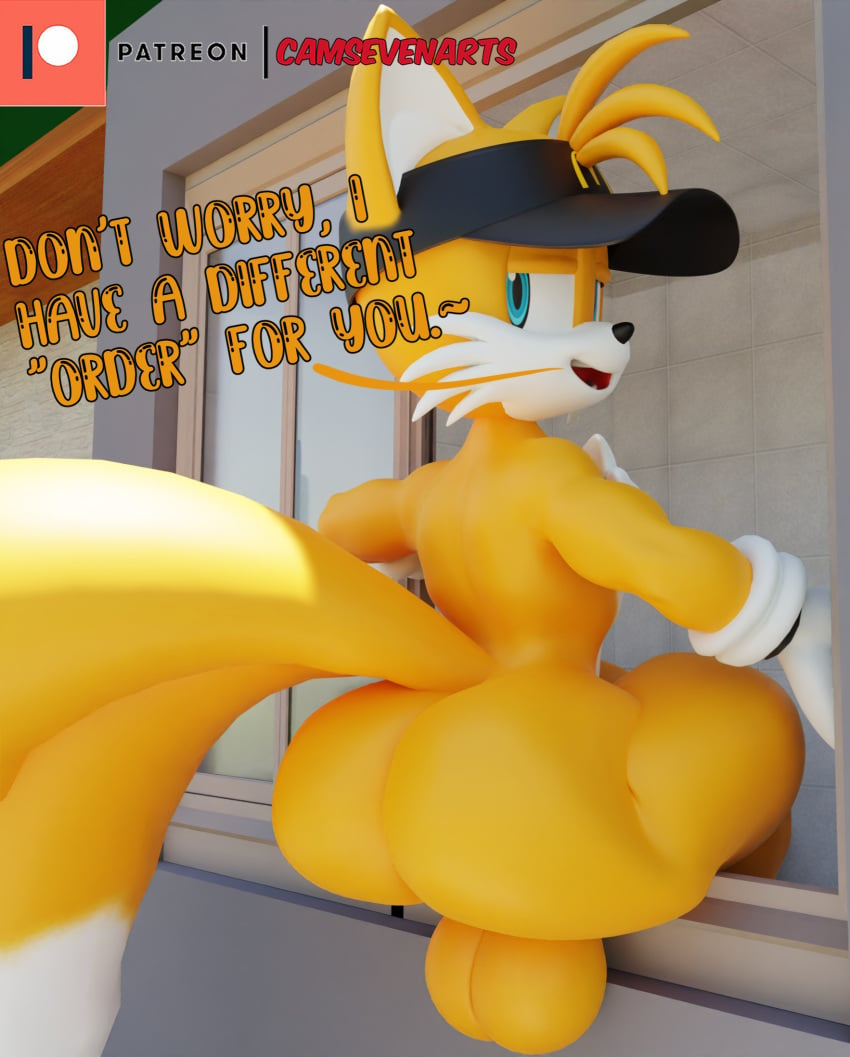 2_tails 3d 3d_(artwork) anthro big_ass big_balls big_butt bubble_butt camseven completely_nude_male fat_ass femboy fox fuckboy gay looking_back male/male male_only mcdonald's multi_tail presenting_ass presenting_hindquarters ready_to_fuck seductive_smile sega sonic_(series) sonic_the_hedgehog_(series) tails tails_the_fox