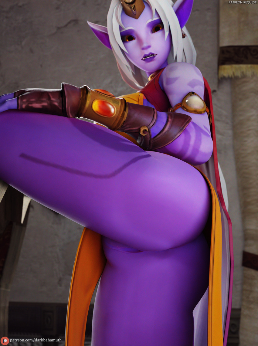 1girls 3d alien_girl back_view darkbahamuth female female_only league_of_legends leg_up pinup solo soraka upskirt video_games