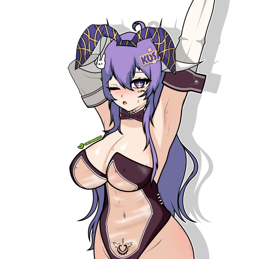 1girls automanyaco bunnysuit kusanagi_abyss see-through_bodysuit tagme whykusanagi