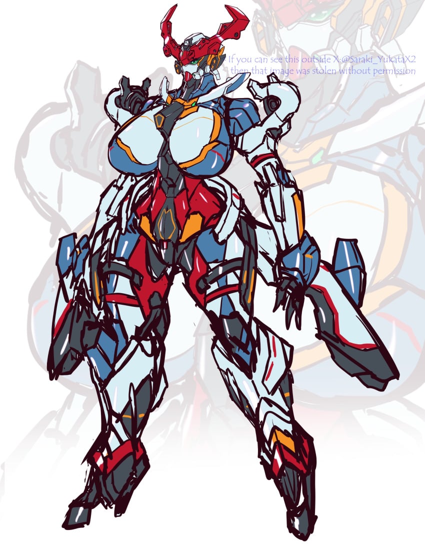 1girls big_breasts gundam huge_breasts mechanical robot robot_girl saraki_yukatax2