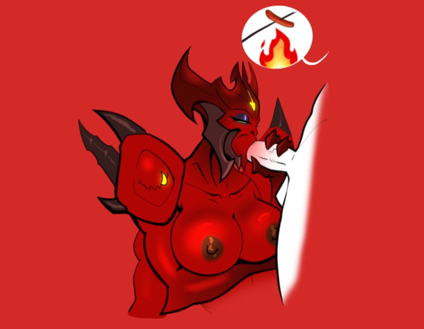 1boy 1boy1girl 1girls bigger_female blizzard_entertainment demon demon_girl demon_horns diablo diablo_(character) diablo_3 female heroes_of_the_storm horns image_set male red_body red_skin rule_63 spacemaxmarine taller_female taller_girl