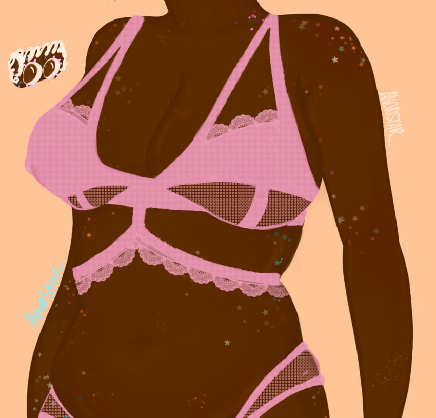 body_markings brown_skin cosmo_(dandy's_world) dandy's_world dandys_world freckles lingerie tagme tummy