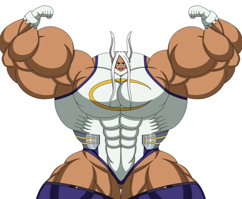 1girls bokevalis_823 brute_lady exaggerated_anatomy extreme_muscles female hulking_body miruko muscle_fetish my_hero_academia rumi_usagiyama solo_female tanned_female