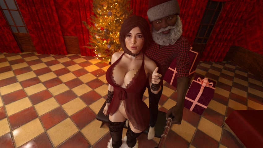 body_writing boy collar cosplay interracial lara_croft milf owned_bitch qos santa selfie teacher_and_student tomb_raider xmas xmas_tree