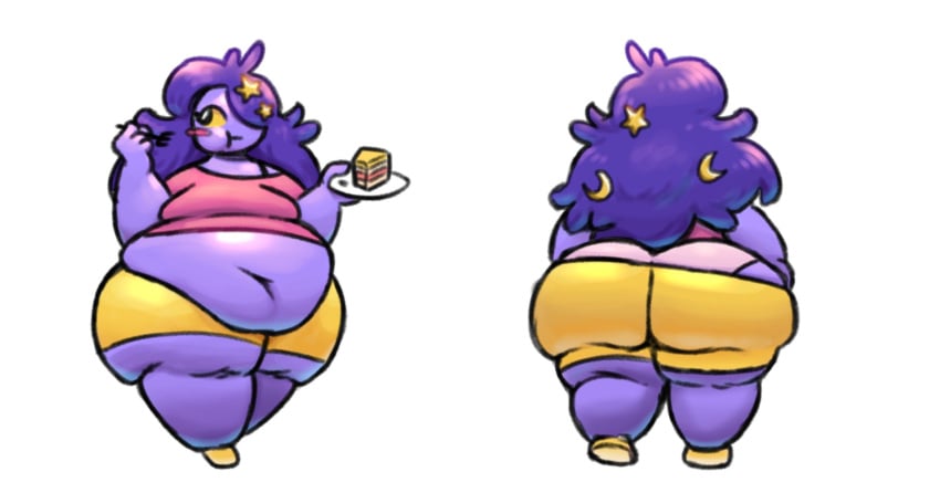 big_belly butt_crack fat fat_ass fat_belly female lilbigmanboy luna_(fizzooka) midriff original_character