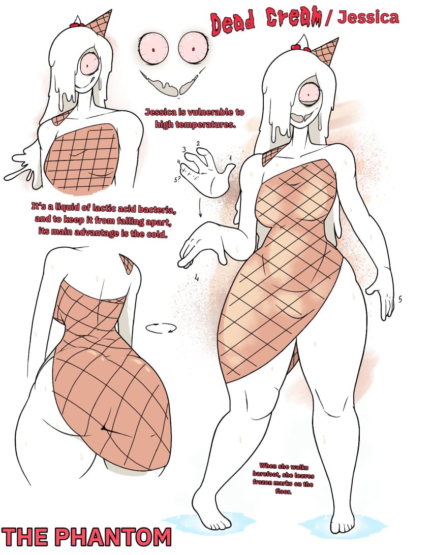 1girls ass bloodshot_eyes character_sheet cherry dead_cream_(theimmortalguy) dripping dripping_ice_cream female female_focus female_only ice_cream ice_cream_cone ice_cream_girl jessica_(theimmortalguy) original original_character text theimmortalguy thick_thighs thighs