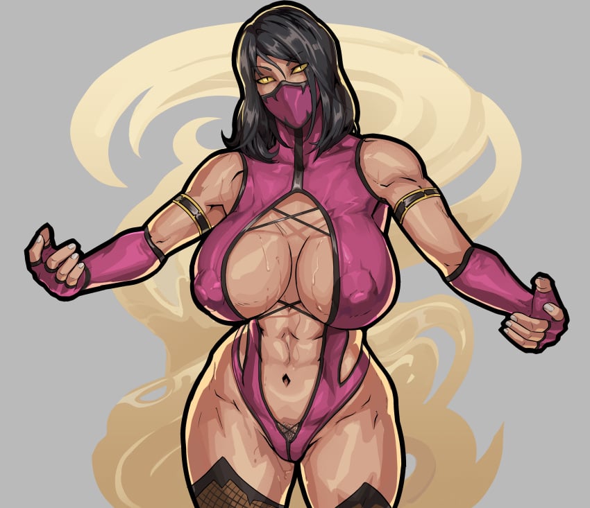 1girls 2023 abs areola_bulge arm_strap arm_straps assassin athletic athletic_female big_breasts black_arm_strap black_hair breasts busty cleavage edenian equinox006 erect_nipples female female_focus female_only fingerless_gloves hourglass_figure humanoid large_breasts light-skinned_female light_skin long_hair looking_at_viewer mask masked masked_female mileena mileena_(mk9) mortal_kombat mortal_kombat_(2011) muscle_tone navel ninja nipple_bulge no_sex open_arms pink_fingerless_gloves pink_gloves pink_mask pink_thong_leotard pinup pinup_pose pubic_hair slit_pupils solo solo_female standing sweat sweaty sweaty_breasts tarkatan thick_thighs thighhighs thighs thong_leotard toned toned_female wide_hips yellow_eyes