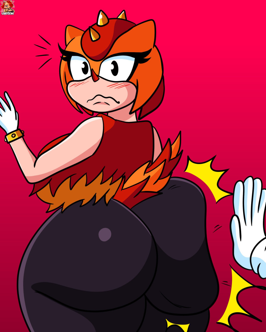 1boy 1girls 2023 anthro ass ass_focus ass_slap big_ass big_breasts big_butt black_eyes blush breasts bubble_ass bubble_butt butt_focus butt_slap classic_sonic_(universe) curvy curvy_body curvy_figure eyelashes female female_only fur furry gloves handwear head_spikes huge_ass huge_butt large_ass large_butt lewdtoons lizard multicolored_hair offscreen_character offscreen_male orange_hair red_hair red_nose reptile scales sega short_hair sideboob simple_background slapping_ass slapping_butt solo solo_female sonic_(series) sonic_superstars sonic_the_hedgehog sonic_the_hedgehog_(series) spandex spanking spanking_ass spanking_butt spikes striped_tail stripes tail tail_markings tan_body tan_skin thick_thighs thighs trip_the_sungazer two-tone_hair two_tone_body two_tone_fur two_tone_tail video_games yiff