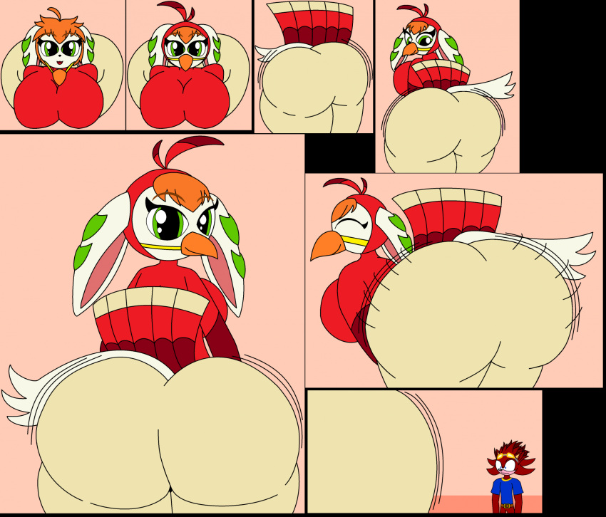 anthro big_ass big_breasts blush canine cosplay female female_protagonist freedom_planet freedom_planet_2 looking_at_another male miitopia mike437 milla_basset oc twerkey video_games