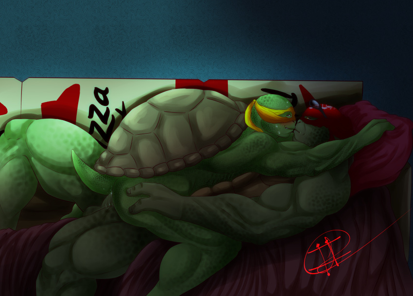 anal anthro biceps duo green_body green_skin hi_res incest levana male male/male michelangelo_(tmnt) muscular muscular_anthro muscular_male pizza_hut raphael_(tmnt) reptile scalie shell teenage_mutant_ninja_turtles teenage_mutant_ninja_turtles_(2014) turtle turtle_shell yaoi