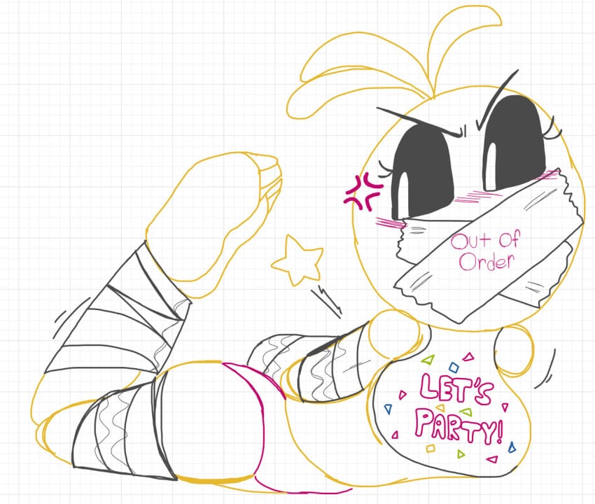 bondage five_nights_at_freddy's five_nights_at_freddy's_2 redstheatre redswhiteboards toy_chica_(fnaf)