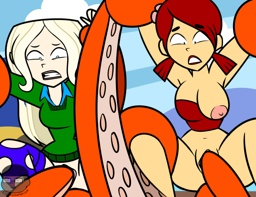 2girls bestiality blonde_hair clothed_rape dawn_(tdi) female_only feral nojahns octopus rape tagme tentacle tentacle_rape tentacle_sex total_drama_island zoey_(tdi) zoophilia