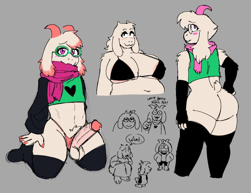 2024 anthro arm_warmers armwear ass balls bedroom_eyes big_breasts big_butt big_penis bikini bikini_top bodily_fluids boss_monster_(undertale) bottomless bovid breasts caprine clothed clothing colored_nails crop_top cum deltarune duo erection eyewear female femboy fembunns genital_fluids genitals glasses goat kneeling leaking leaking_cum legwear looking_at_viewer looking_back male male/female mammal mature_female nails narrowed_eyes partially_clothed penis presenting presenting_hindquarters ralsei scarf seductive shirt simple_background standing swimwear thick_thighs thigh_highs topwear toriel two-piece_swimsuit undertale_(series) wide_hips