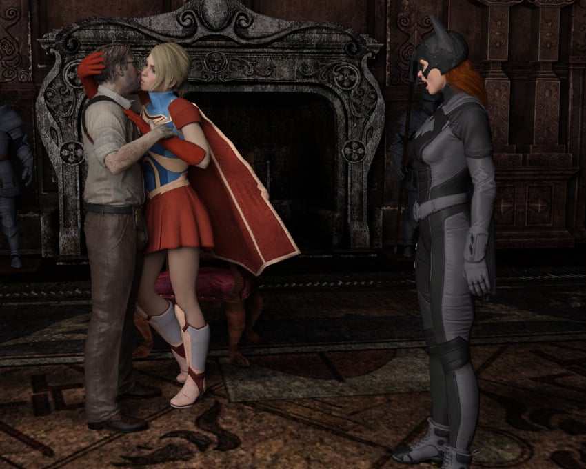 batgirl_(gotham_knights) blonde_hair commissioner_gordon dc_comics hellfern red_hair supergirl_(injustice)