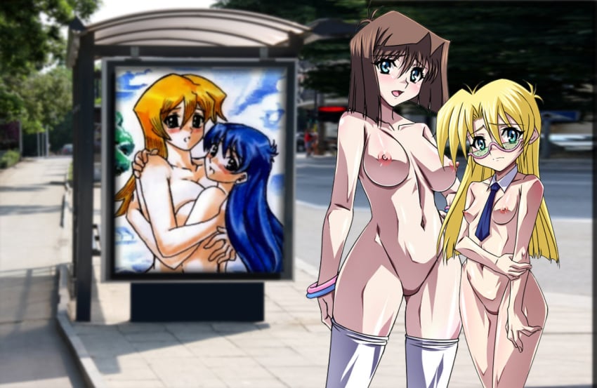 2girls 4girls alexis_rhodes anzu_mazaki artist_request blair_flannigan blush breasts female female_only freckles glasses hajime_shindo human jadenkaiba large_breasts mazaki_anzu multiple_females multiple_girls nipples nude photoshop rebecca_hawkins rebecca_hopkins saotome_rei shonen_jump shounen_jump shueisha straw_(artist) tea_gardner tenjouin_asuka weekly_shonen_jump weekly_shounen_jump yu-gi-oh! yu-gi-oh!_duel_monsters yu-gi-oh!_gx yuri