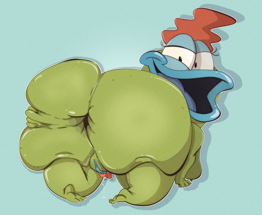 1girls all_fours amphibian anthro anus anus_peek ass ass_grab beverly_bighead big_ass blue_lips cane_toad dumptruck_ass dumptruck_butt fat_ass female female_only gigantic_ass green_skin huge_ass jodero large_ass looking_back looking_back_at_viewer massive_ass nickelodeon nude nude_female open_mouth orange_hair paramount_pictures pussy rocko's_modern_life solo solo_female thick_ass thick_thighs