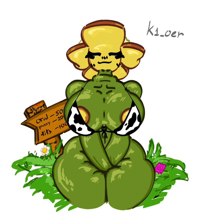 buttercup_(pvz) cow_print green_skin huge_breasts k1_oer large_breasts plantie plants_vs_zombies plants_vs_zombies_2:_it's_about_time thick_thighs