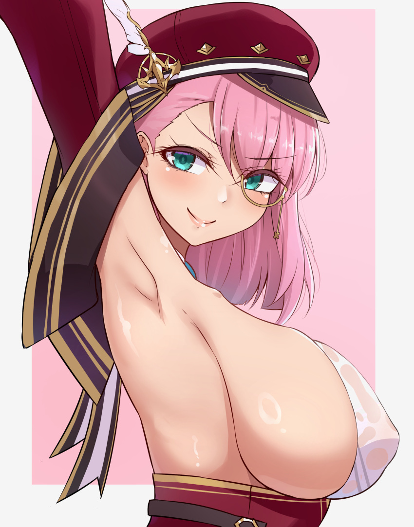 armpits breasts charlotte_(genshin_impact) genshin_impact large_breasts mistynight sideboob