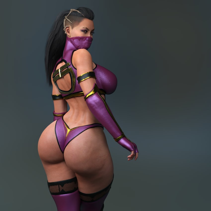 1girls 3d abs alternate_costume arm_strap arm_straps asian_female ass assassin athletic_female back_view backless_leotard backless_outfit big_ass big_breasts breasts cellulite cleavage curvy edenian elbow_gloves fauxhawk female female_focus fingerless_elbow_gloves fingerless_gloves gm_studios grey_background huge_ass large_breasts light-skinned_female light_skin looking_at_viewer mask masked masked_female mileena mileena_(mk9) mileena_(new_era) mohleena mortal_kombat mortal_kombat_(2011) mortal_kombat_1_(2023) ninja ponytail purple_elbow_gloves purple_mask purple_thighhighs purple_thong purple_thong_leotard royalty simple_background solo solo_female standing thick_thighs thighhighs thighs thong thong_leotard wide_hips