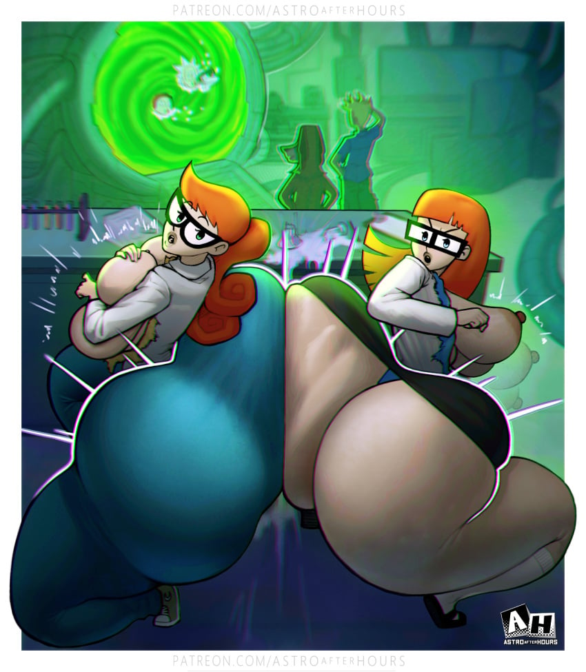 2girls 4boys artist_logo ass_bigger_than_head ass_expansion ass_focus backboob big_butt breast_expansion breasts breasts_out brother_and_sister bubble_ass cartoon_network clothed comic covering covering_breasts covering_nipples crossover digital_art digital_drawing_(artwork) dukey duo duo_focus expansion female huge_ass hyper_ass ignantastro johnny_test johnny_test_(series) mary_test morty_smith no_bra nude red_head rick_and_morty rick_sanchez ripped_clothing scientist sideass sister_and_sister stardustpapi susan_test test_twins text thick_ass thick_thighs twerking twins underass voluptuous zrhap