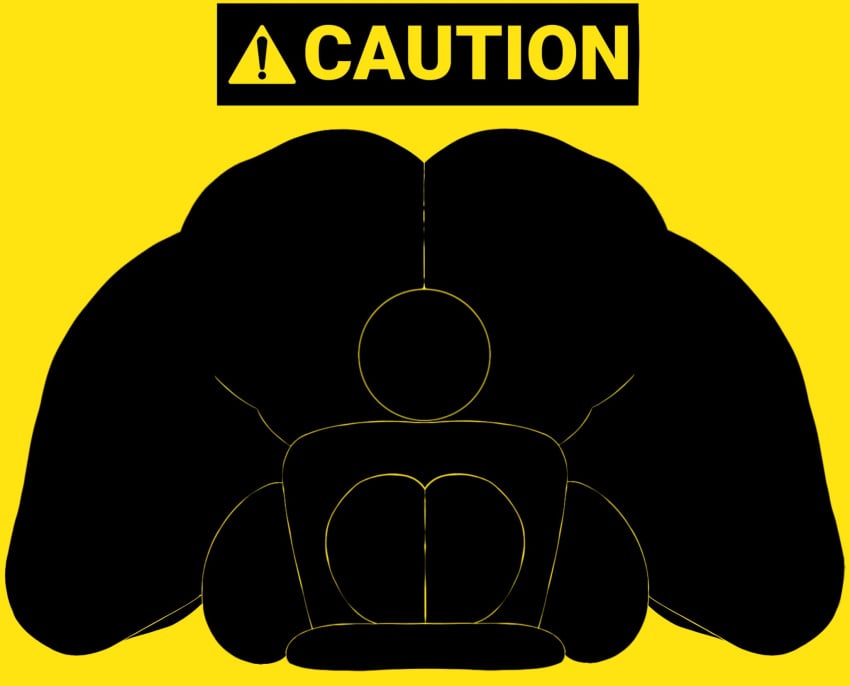 ass big_ass big_breasts big_butt breast breasts bubble_ass bubble_butt caution_sign female huge_ass naked nude_female pictogram sign text videogamedunky warning_sign_person