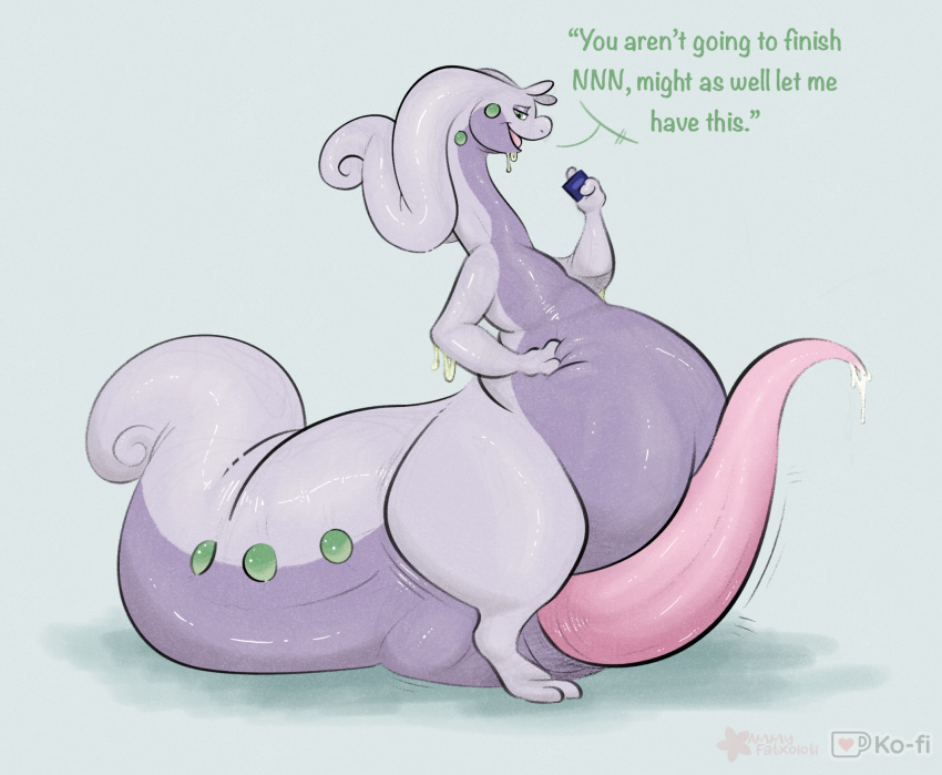 ammyfatxolotl animal_genitalia animal_penis belly big_penis cetacean_genitalia cetacean_penis generation_6_pokemon genitals goodra hi_res huge_cock hyper hyper_genitalia hyper_penis male nintendo penis pokemon pokemon_(species) tail tapering_penis