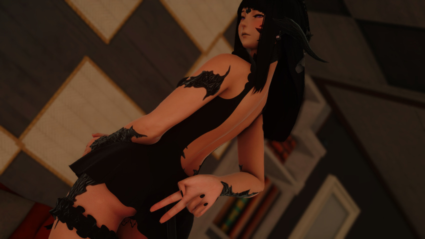 au_ra female final_fantasy final_fantasy_xiv tagme v xaela